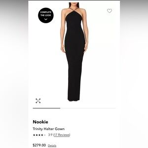 Black Nookie Gown Long Dress size small